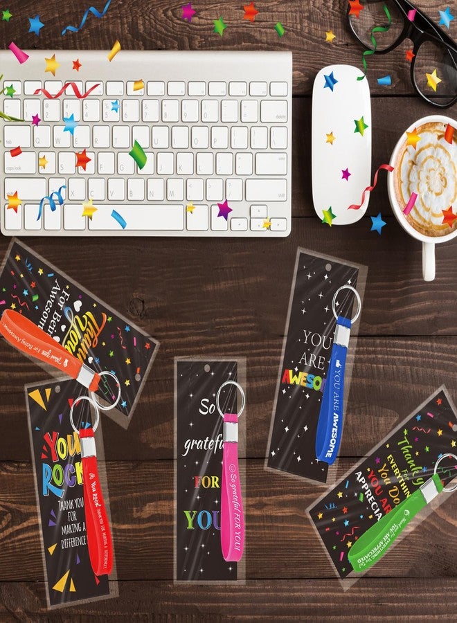 Aartner 30 Sets Inspirational Motivational Silicone Key Chains in Bulk Employee Appreciation Thank You Gifts for Staff Teacher Team Teachers Coworkers Nurses Women Men Christmas Stuffers Thanksgiving Favors - Image 5